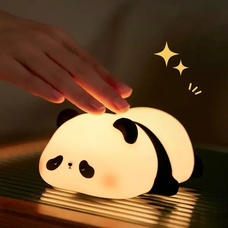 Luminária de Panda Touch Kroma Décor - Luz Fofa de Silicone com Timer e Cabo USB