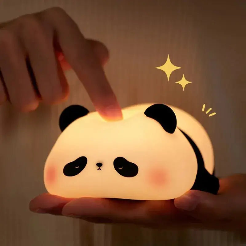 Luminária de Panda Touch Kroma Décor - Luz Fofa de Silicone com Timer e Cabo USB