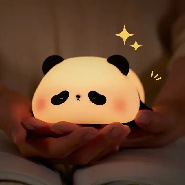 Luminária de Panda Touch Kroma Décor - Luz Fofa de Silicone com Timer e Cabo USB